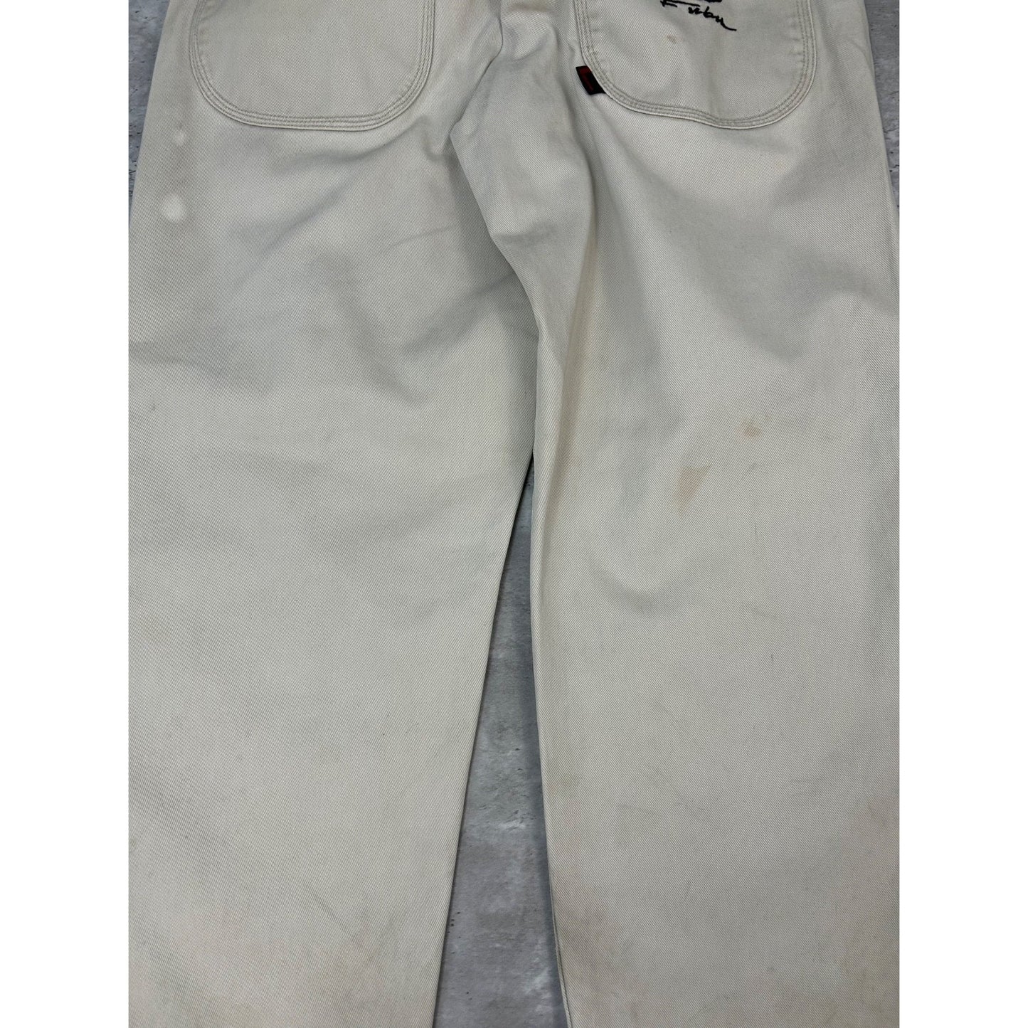 Vintage Y2K FUBU Baggy Fit White Denim Pants Size 33