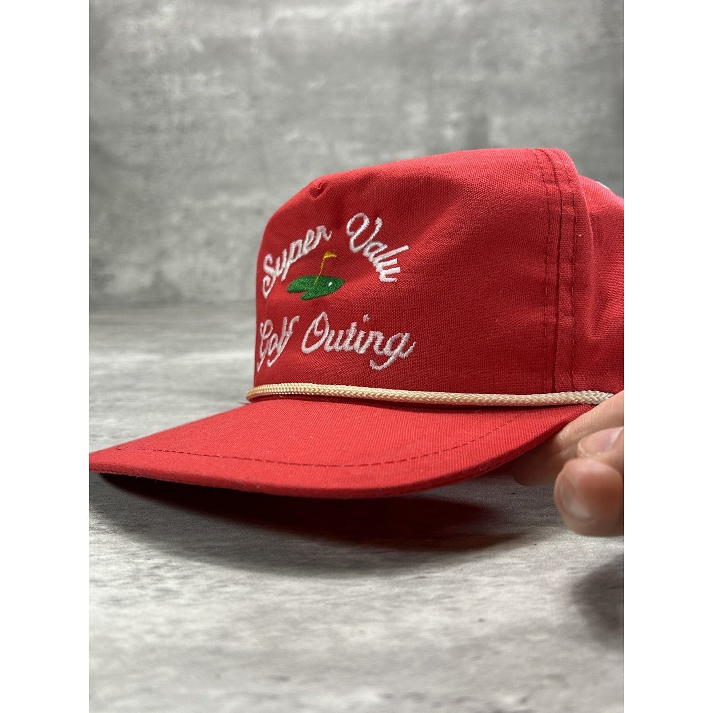 Vintage 90s Super Valu Golf Outing Embroidered Spellout Snapback Hat OSFA