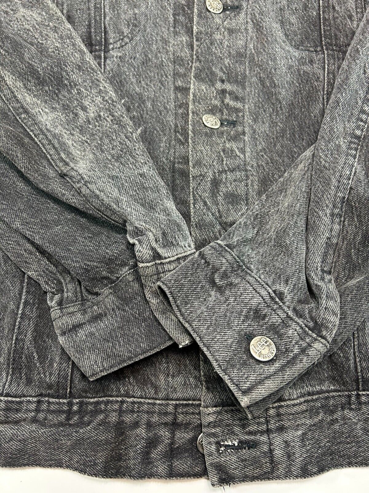 Vintage 80s/90s Lee Black Wash Denim Trucker Jacket Size XL