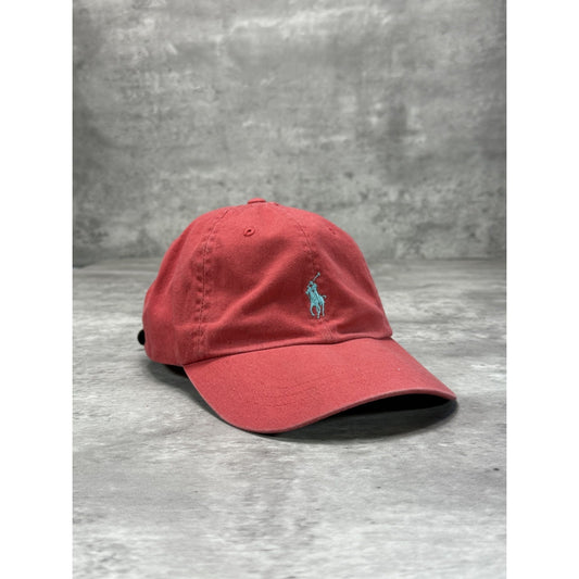 Vintage Polo Ralph Lauren Embroidered Pony Strapback Hat OSFA Red