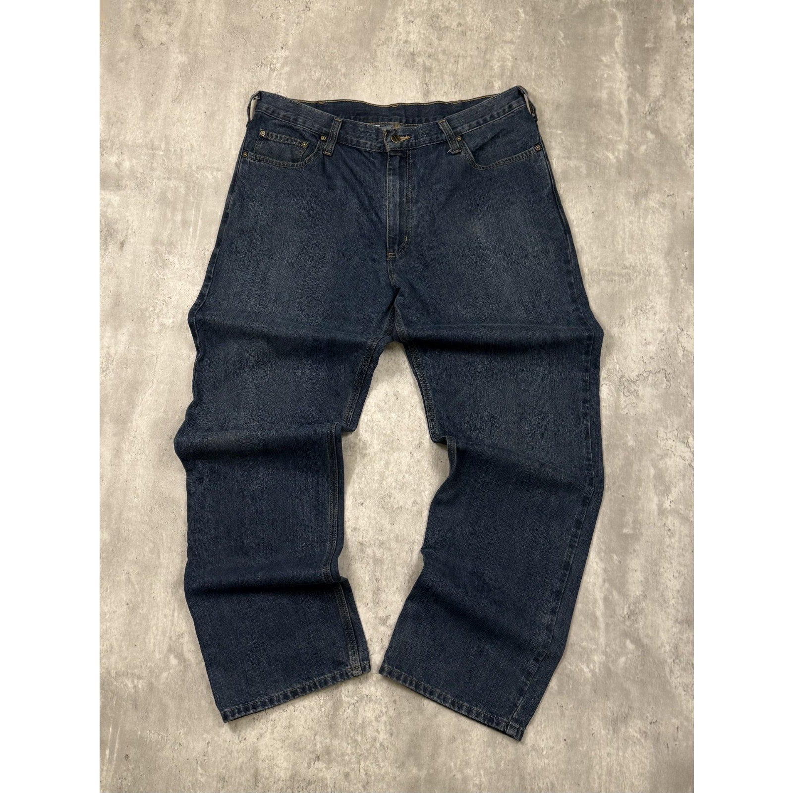 Vintage Carhartt Dark Wash Relaxed Fit Denim Workwear Pants Size 38
