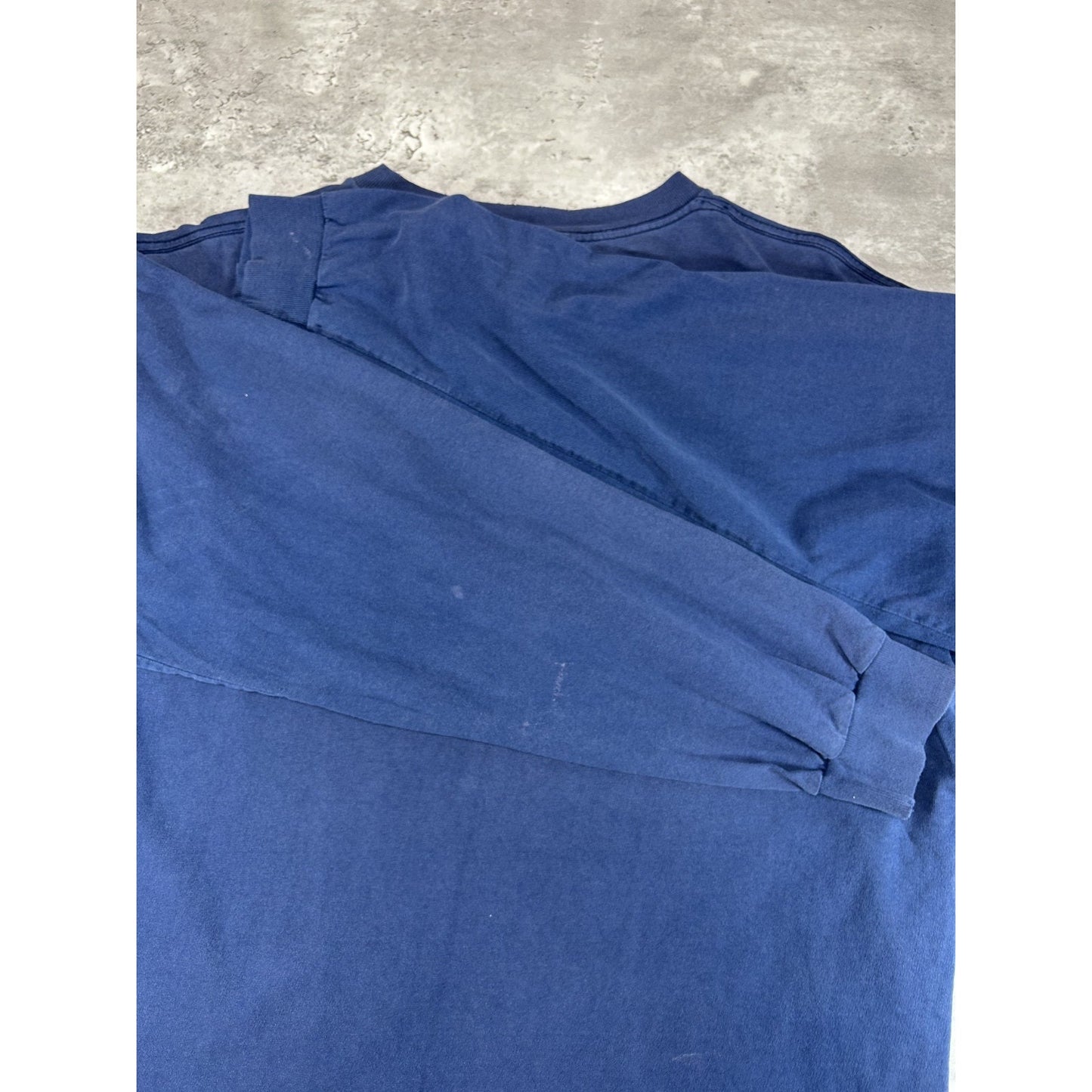 Vintage 90s Nike Abstract Swoosh Graphic Long Sleeve T-Shirt Size Large Blue