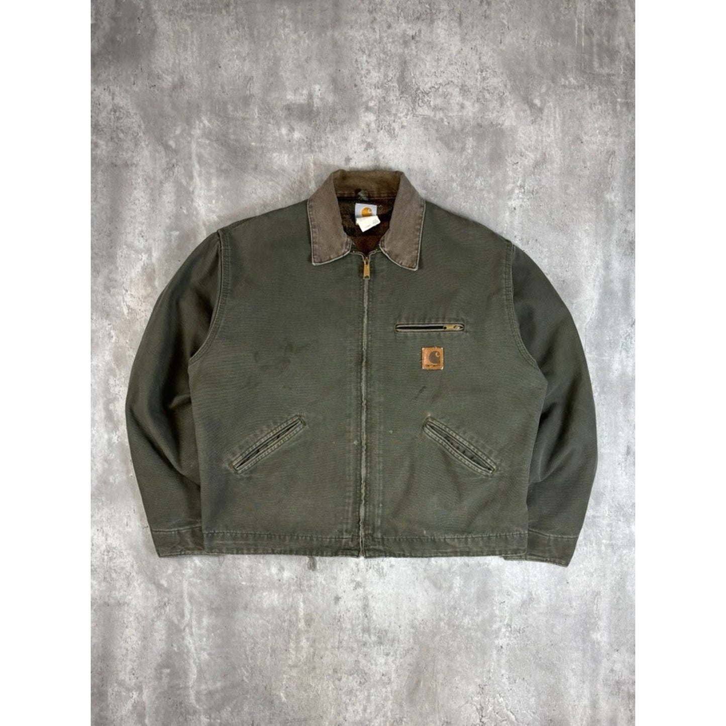 Vintage 90s Carhartt Blanket Lined Canvas Workwear Detroit Jacket Size XL J76MOS