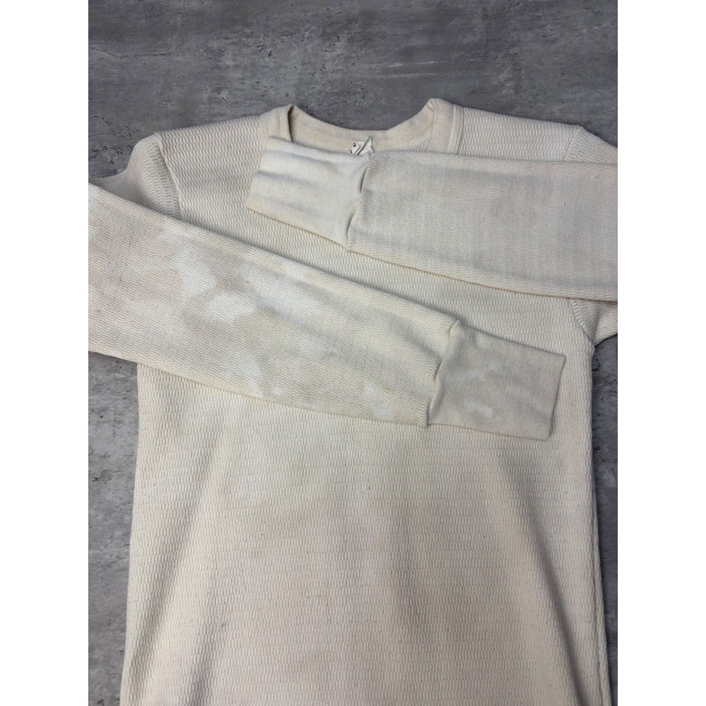 Vintage 1970s Bodygard Waffle Print Thermal Long Sleeve T-Shirt Size XL