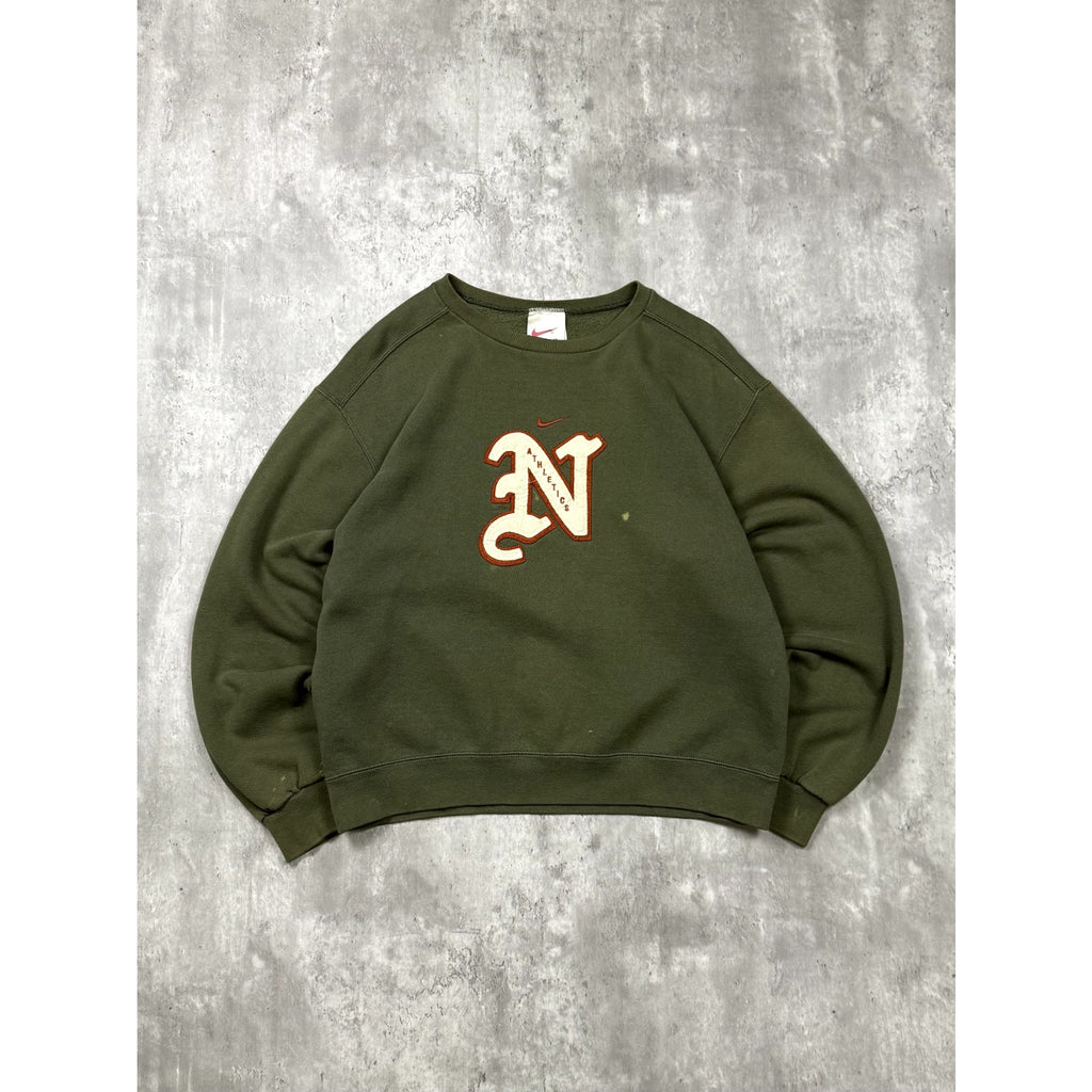 Vintage Nike Athletic Embroidered Middle Swoosh Graphic Sweatshirt Size Medium