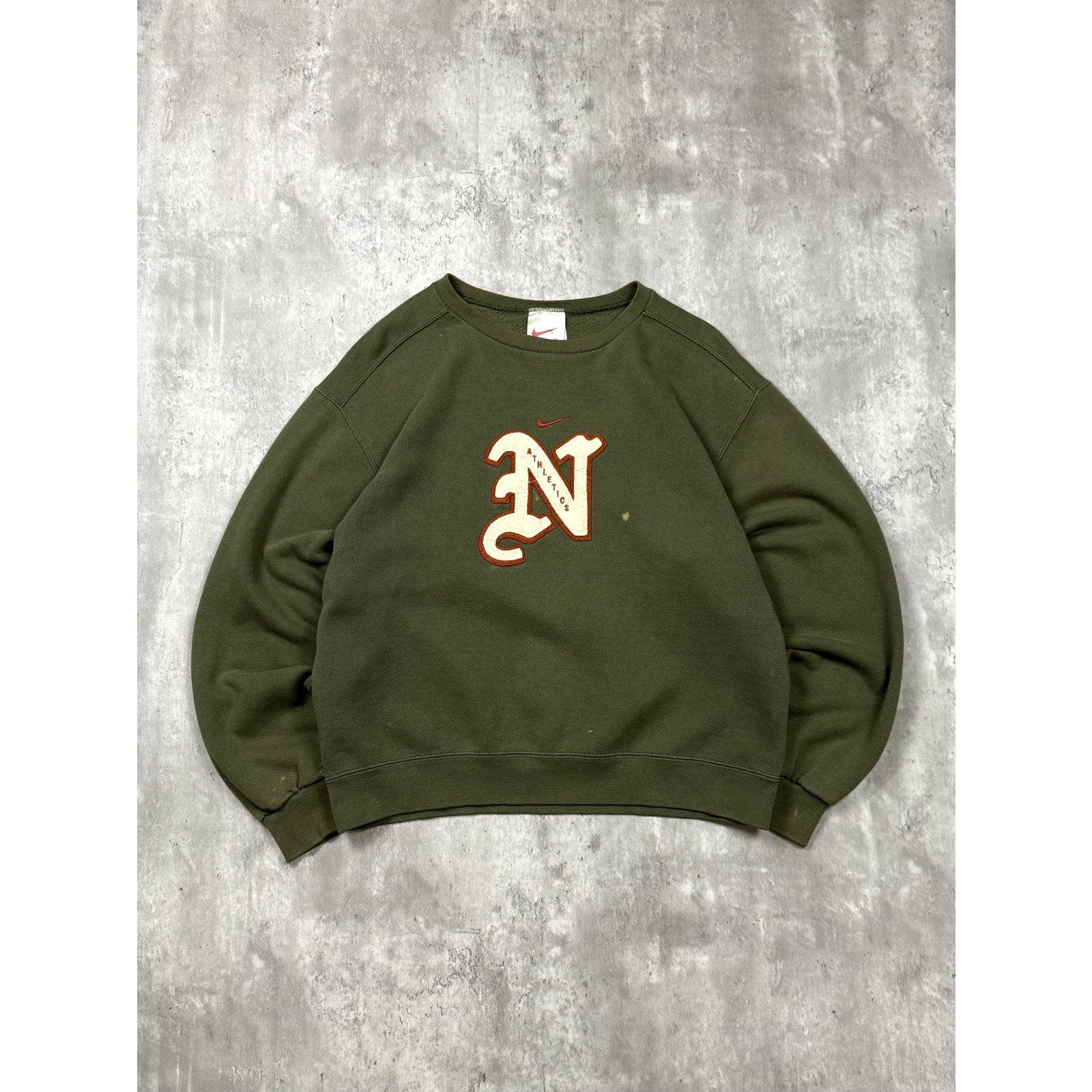 Vintage Nike Athletic Embroidered Middle Swoosh Graphic Sweatshirt Size Medium