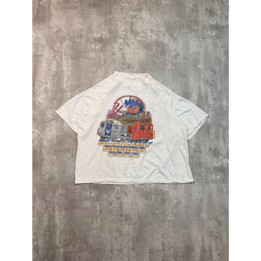 Vintage 2000 Yankees Vs Mets MLB Subway Series Baseball T-Shirt Size XL