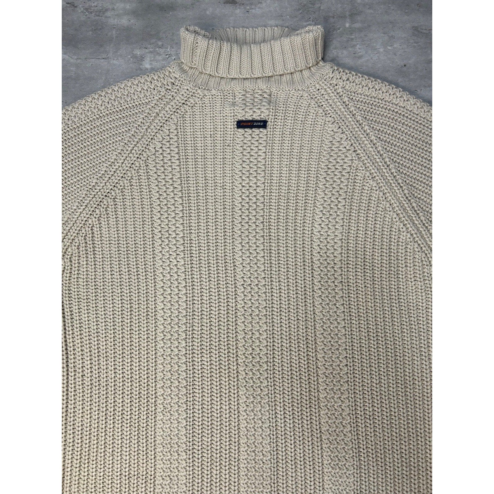 Vintage Y2K Point Zero Cable Knit Pullover Turtle Neck Sweater Size Large