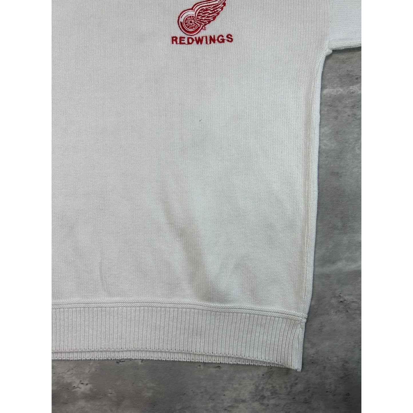 Vintage 90s Detroit Red Wings NHL Embroidered Pullover Knit Sweater Size Small