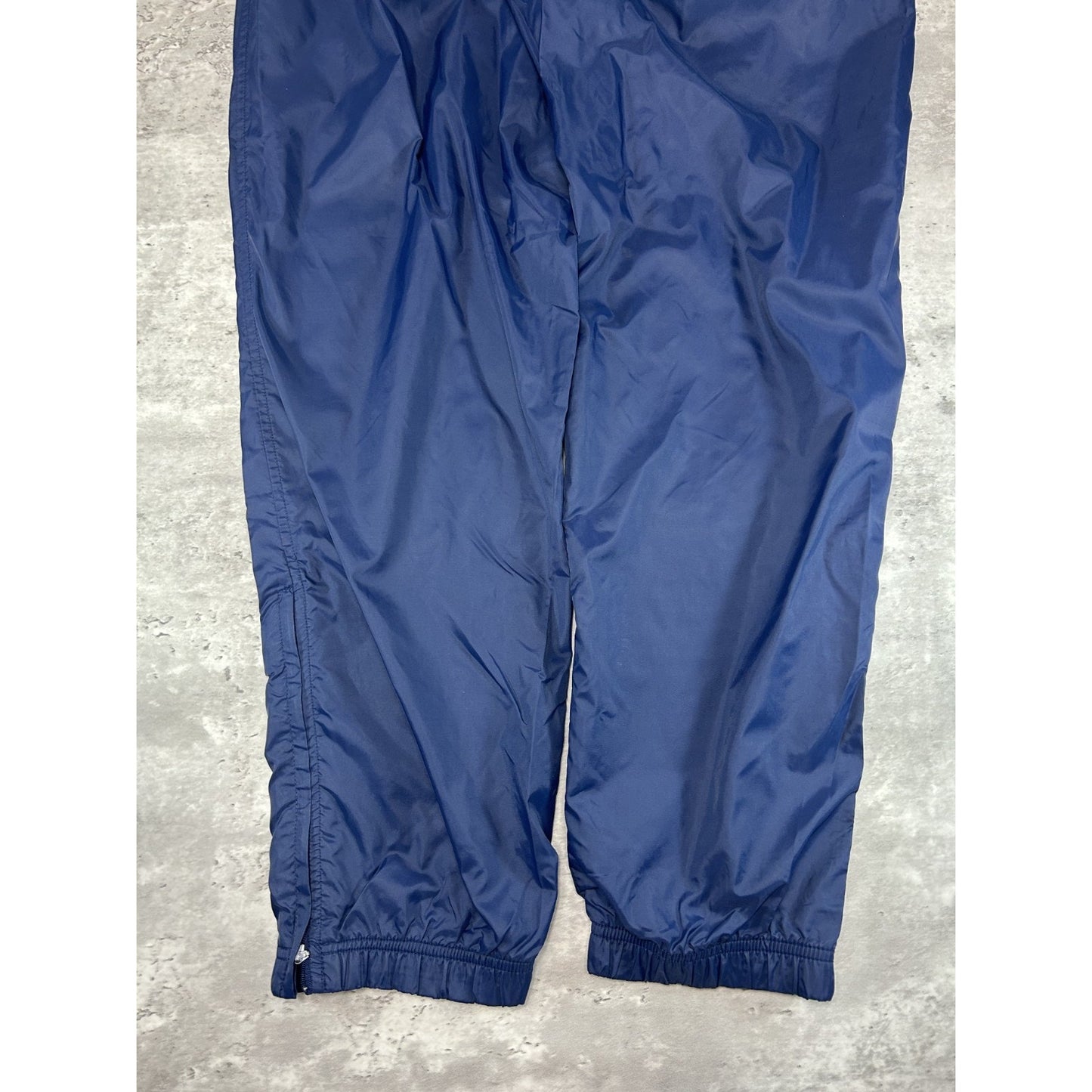 Vintage YOUTH 90s Nike Embroidered Swoosh Nylon Track Pants Size Large Blue