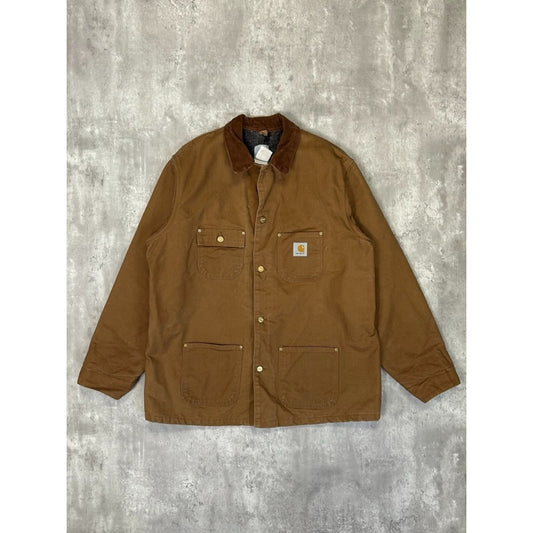 Vintage 90s Carhartt Blanket Lined Canvas Workwear Chore Barn Jacket Size 2XL