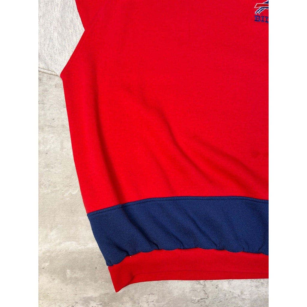 VTG 80s Buffalo Bills NFL Embroidered Logo Spellout Crewneck Sweatshirt Sz Large