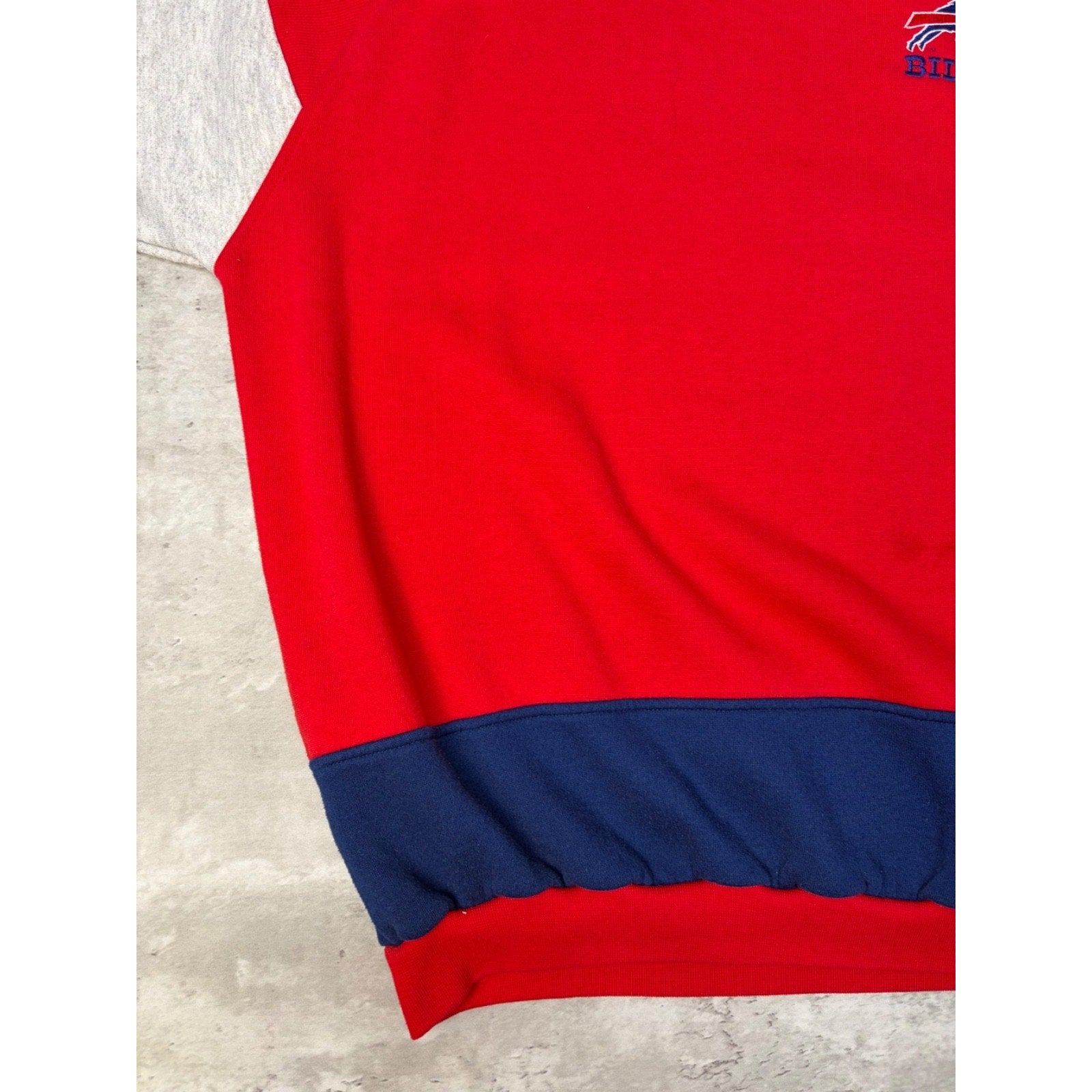 VTG 80s Buffalo Bills NFL Embroidered Logo Spellout Crewneck Sweatshirt Sz Large
