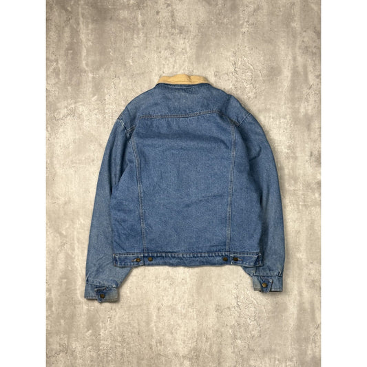 Vintage Rustler Blanket Lined Medium Wash Denim Trucker Jacket Size Medium