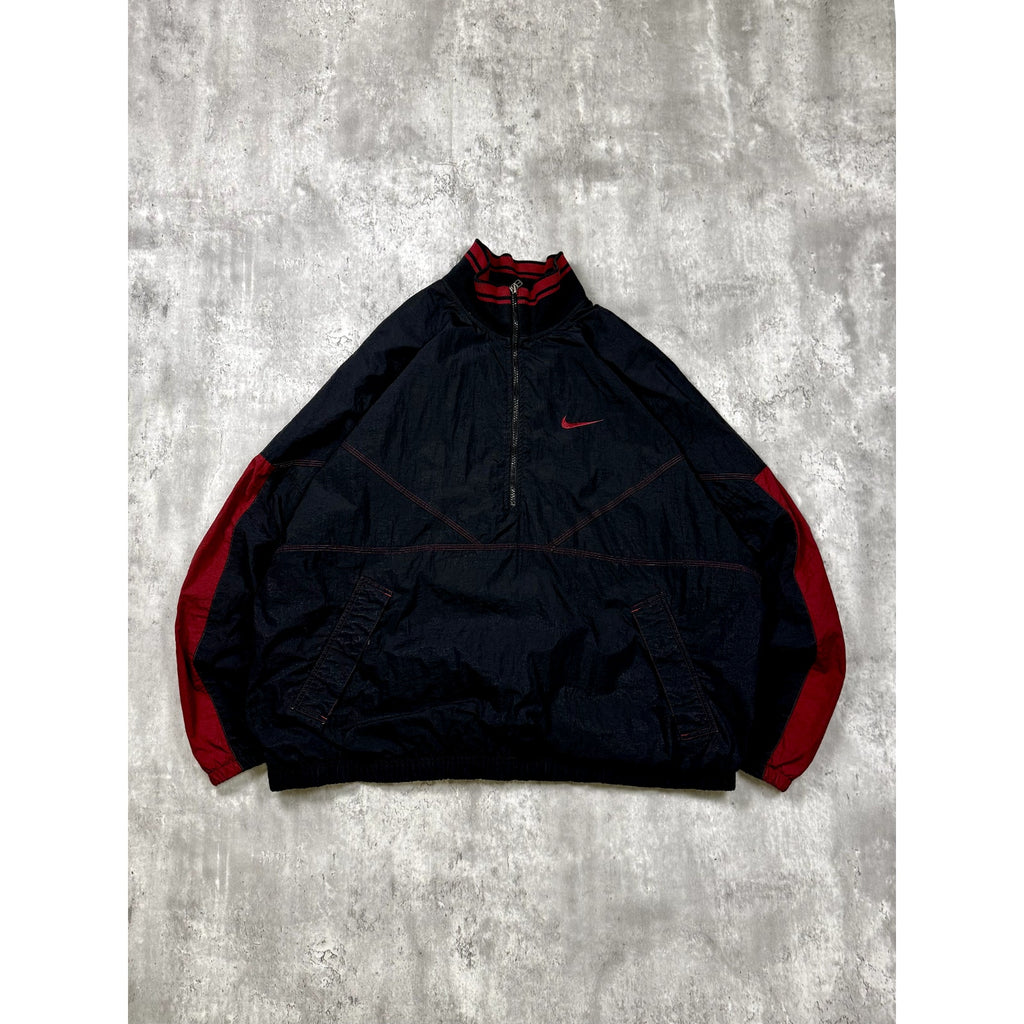 Vintage Nike Embroidered Mini Swoosh 1/2 Zip Windbreaker Jacket Size Large