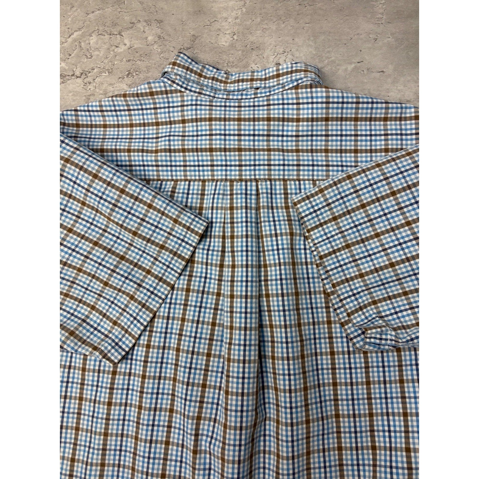 Vintage St. Johns Bay Single Pocket Plaid Cropped Button Up Shirt Size XL