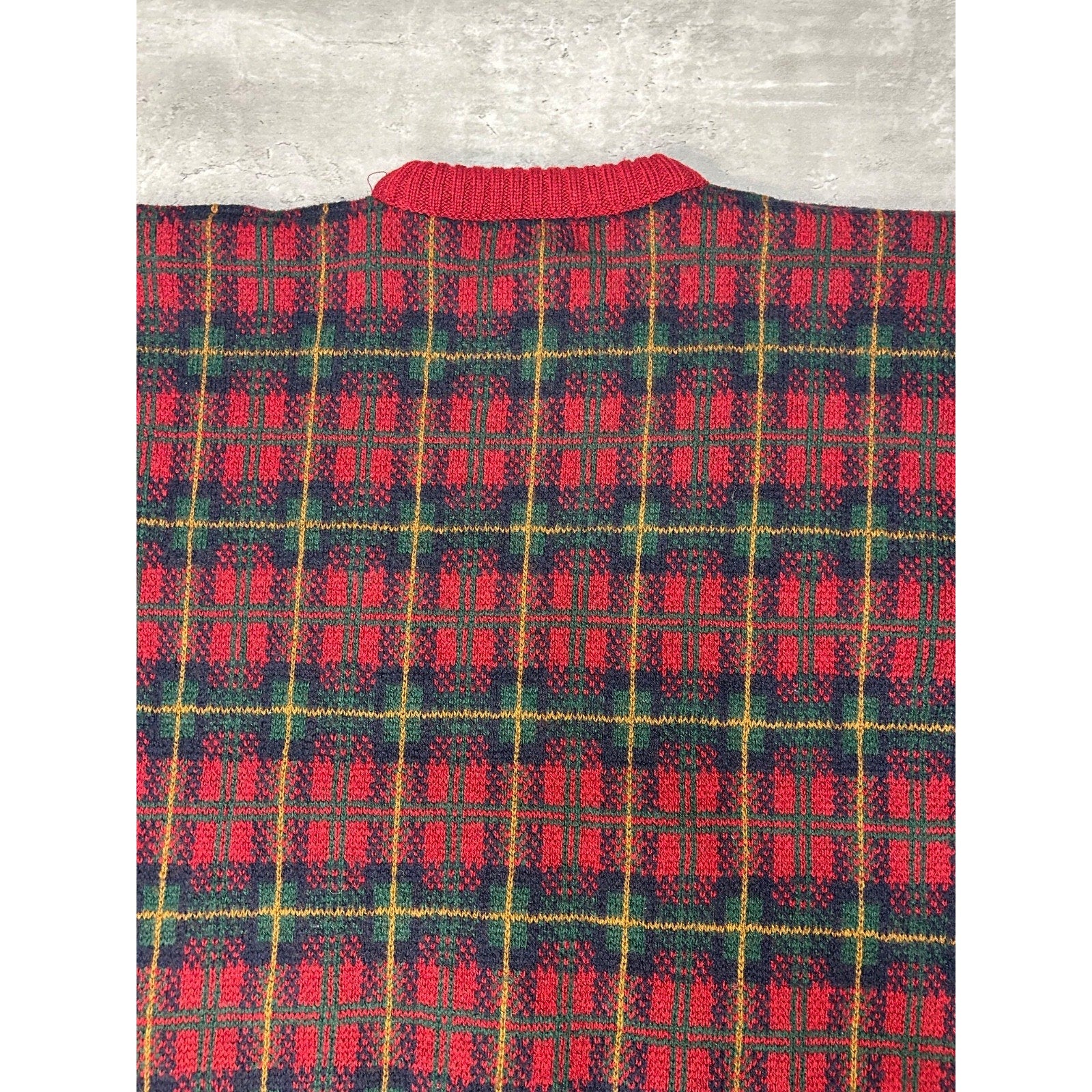 Vintage 90s Eddie Bauer Plaid Print Pullover Knit Sweater Size Large
