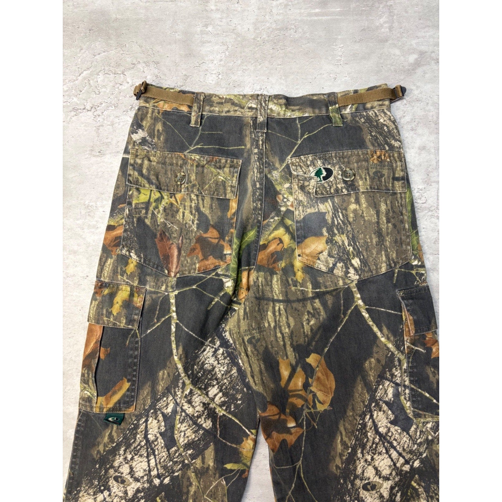 Vintage Mossy Oak Breakup Tree Camo Hunting Cargo Pants Size 29 YOUTH