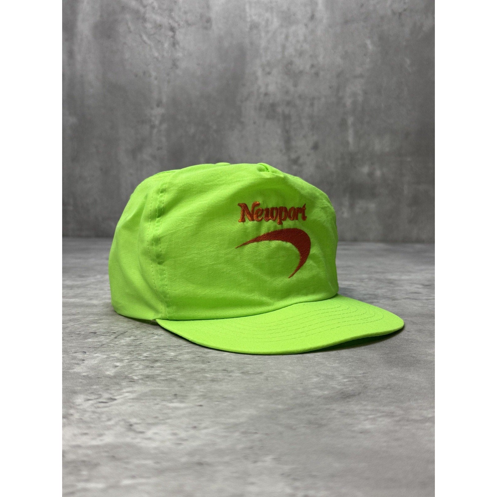 Vintage 80s/90s Newport Cigarettes Embroidered Spellout Green Snapback Hat OSFA