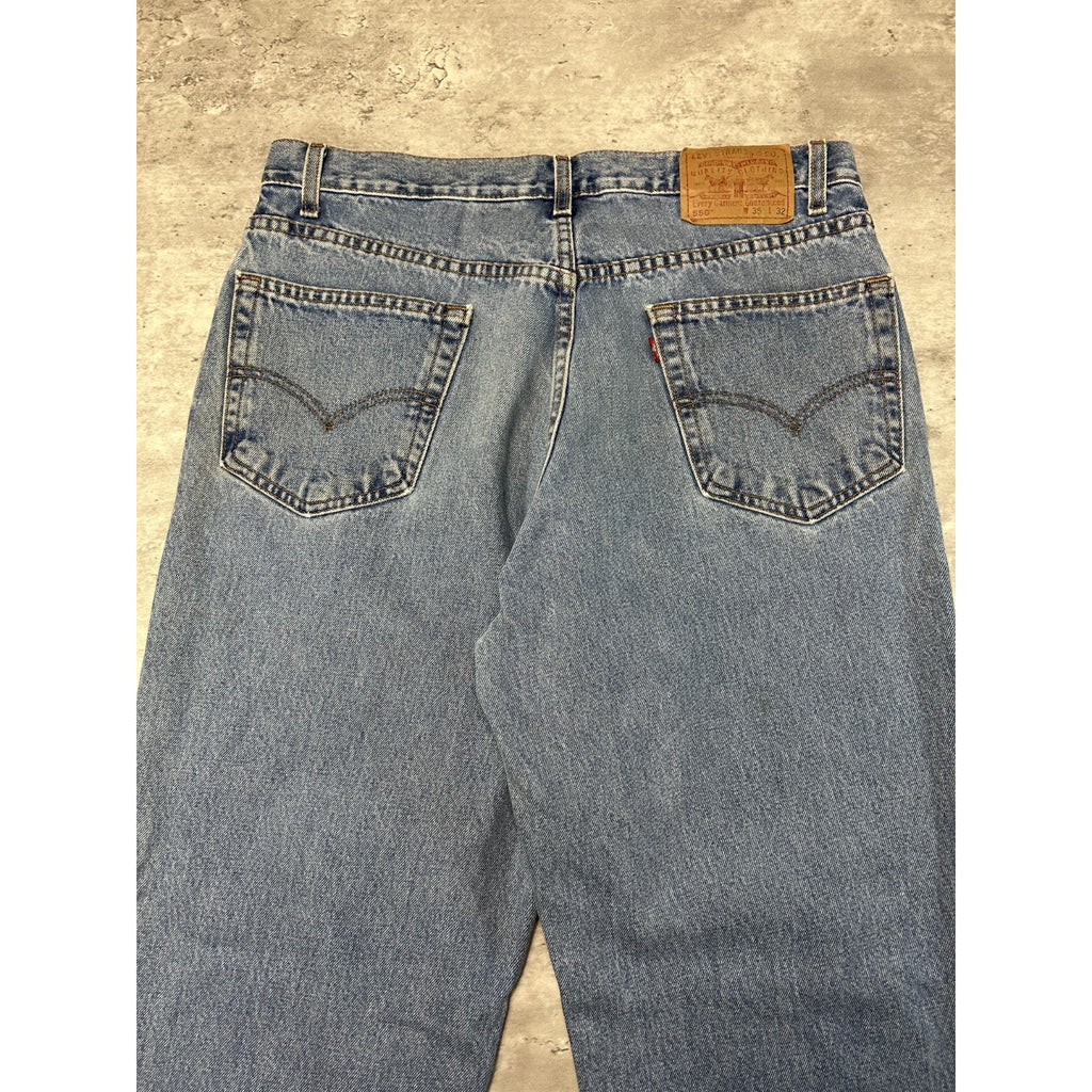 Vintage 90s Levis 550 Red Tab Light Wash Denim Pants Size 35 Blue