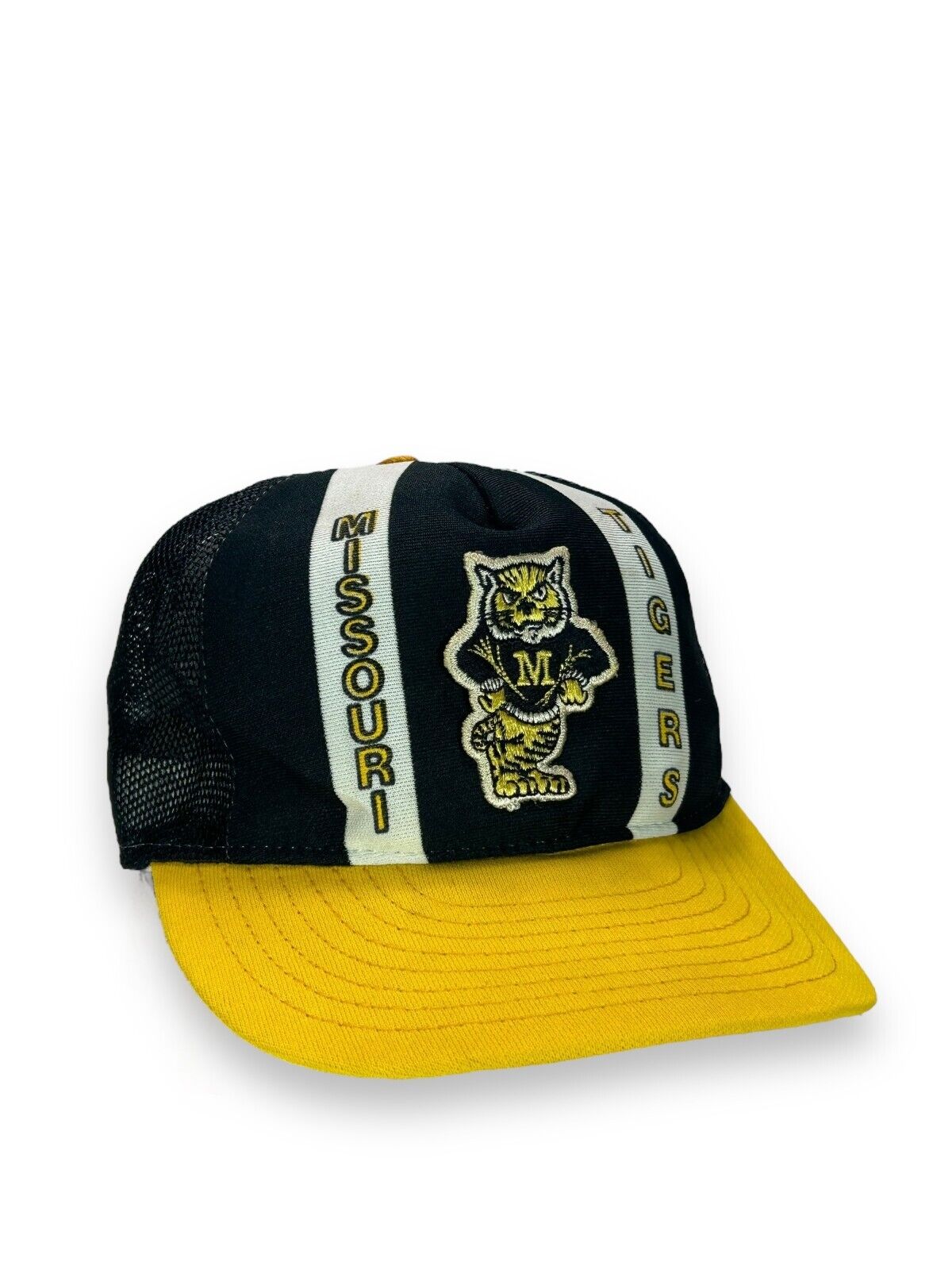 Vintage 80s University Of Missouri Tigers Embroidered Trucker Snapback Hat OSFA