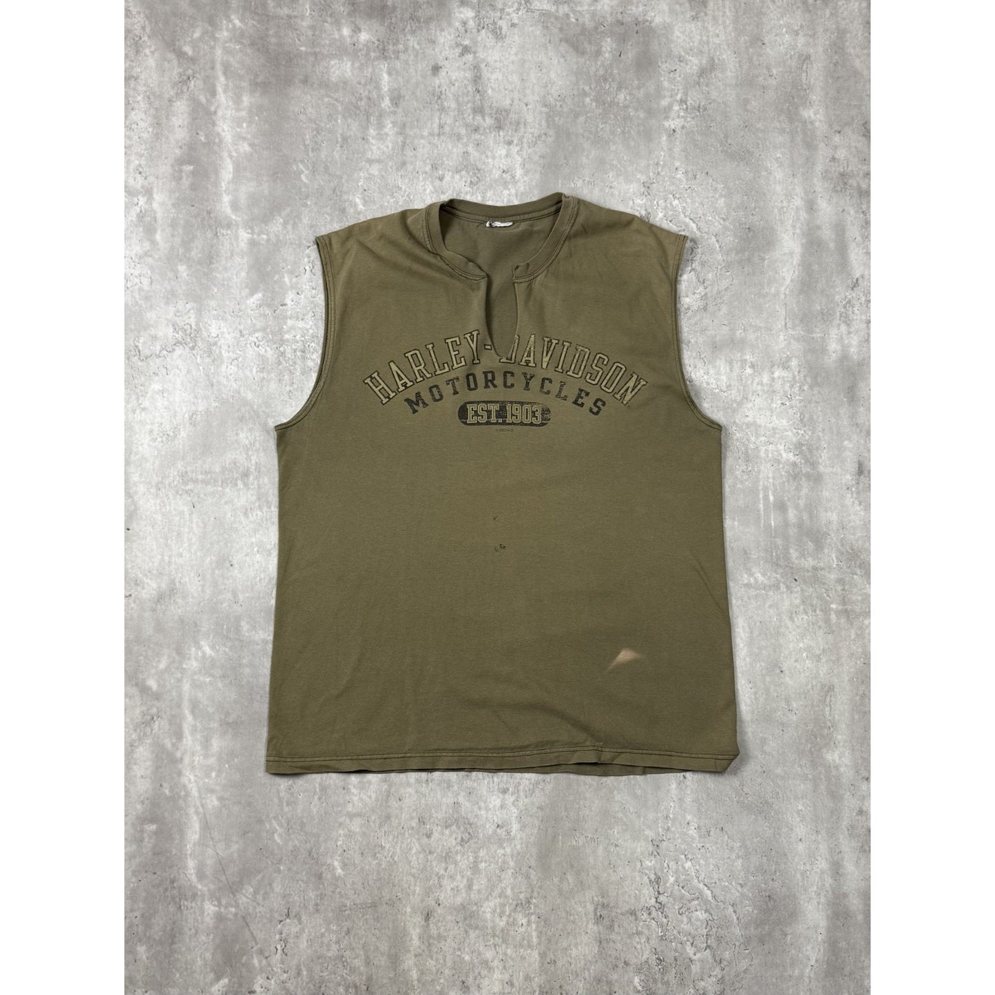 Vintage Harley Davidson Motorcycles Spellout Graphic Sleeveless T-Shirt Sz Large