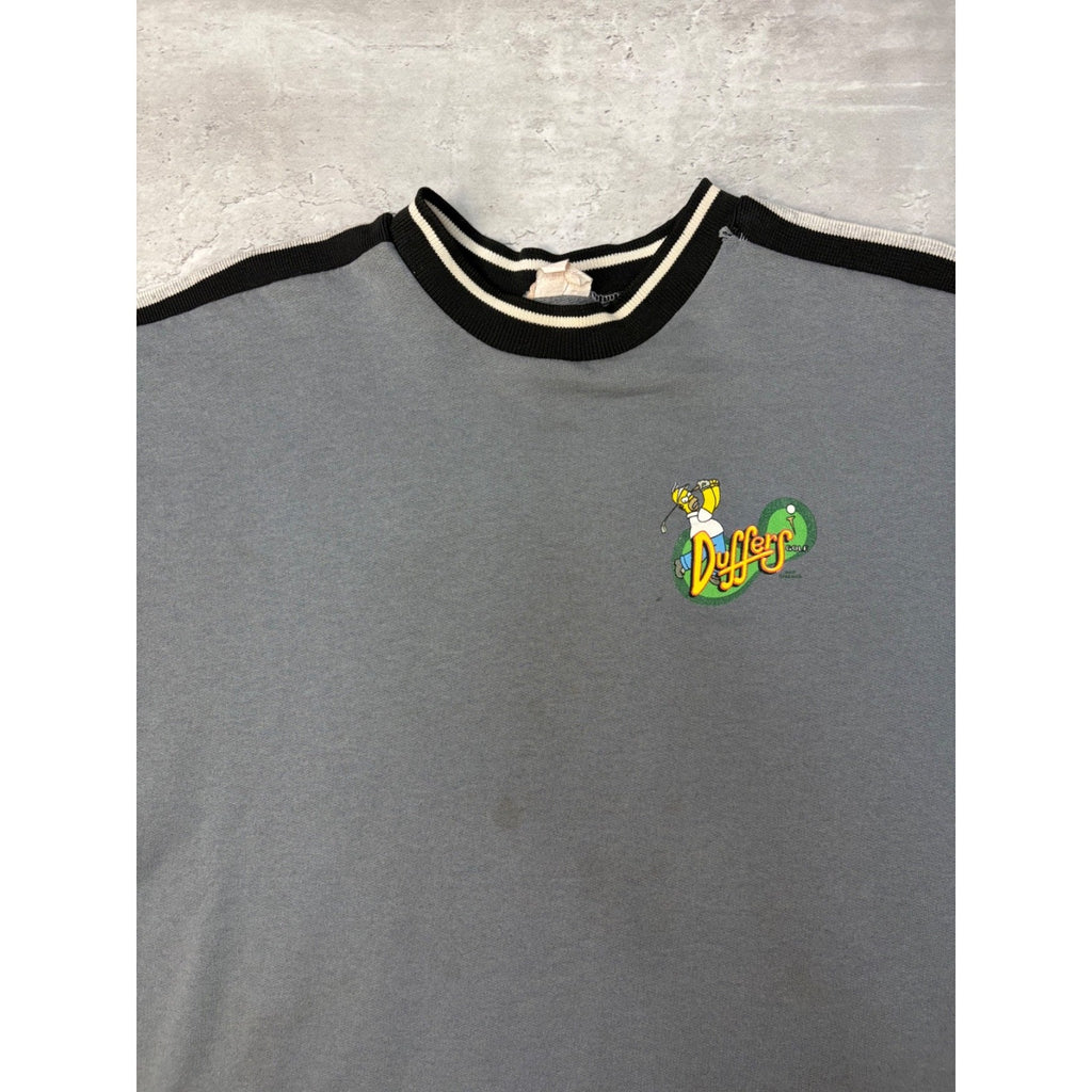 Vintage The Simpsons Duffer's Golf Graphic Long Sleeve T-Shirt Size XL