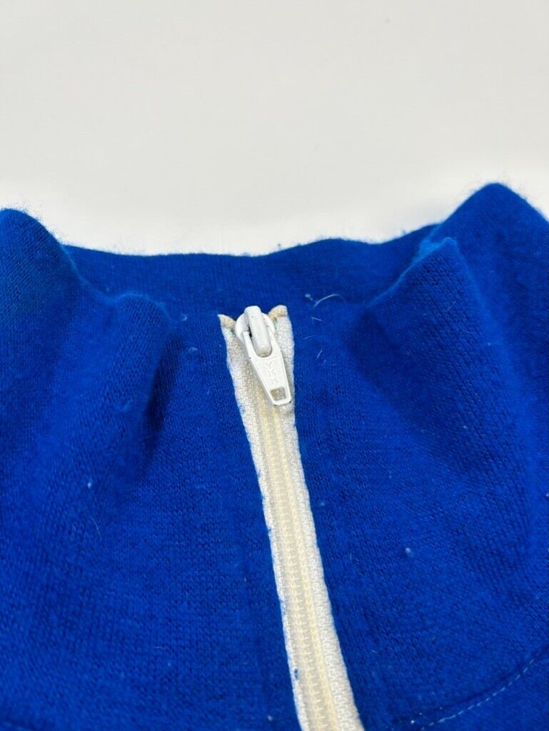 Vintage 70s/80s Striped Full Zip Tracksuit Sweatshirt Size Large Blue