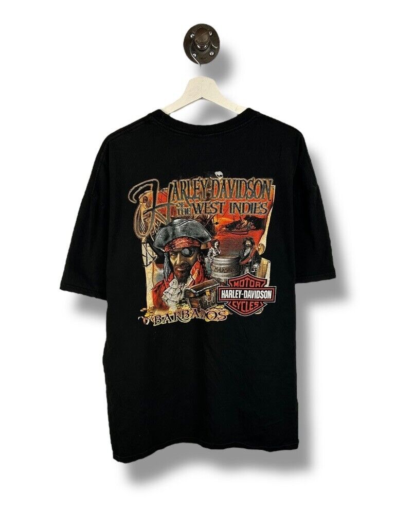 Harley Davidson Barbados Pirate Graphic T-Shirt Size 2XL Black