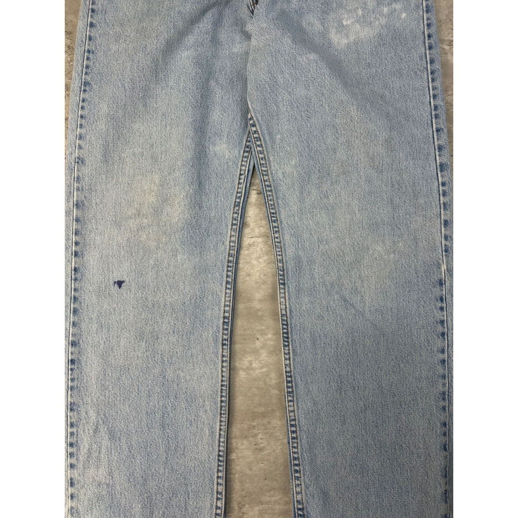 Vintage 90s Levis 505 Red Tab Straight Fit Light Wash Denim Pants Size 35