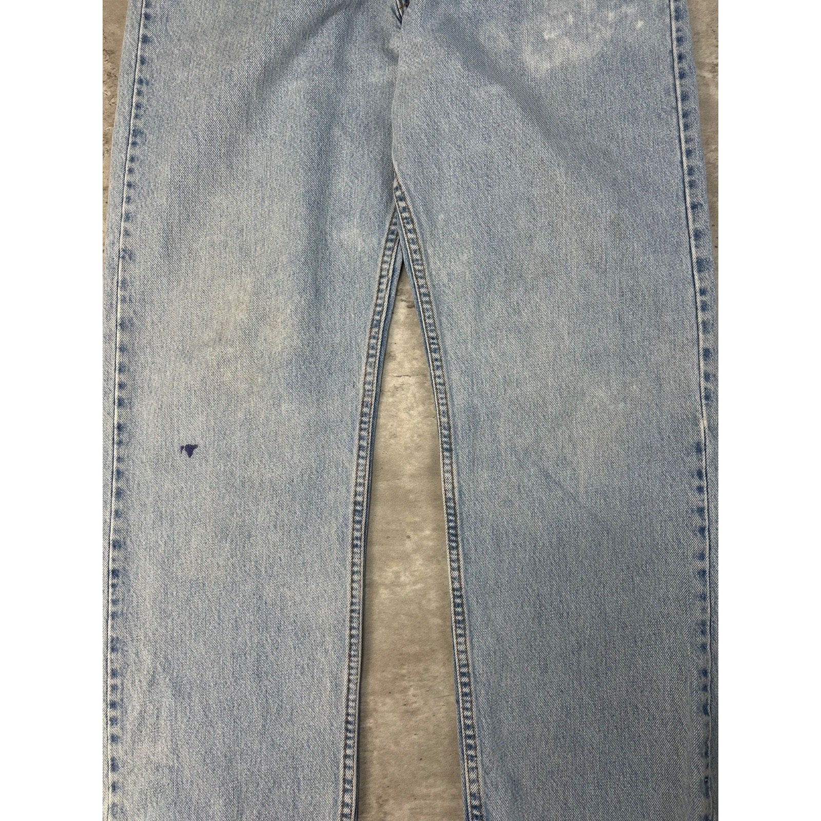 Vintage 90s Levis 505 Red Tab Straight Fit Light Wash Denim Pants Size 35