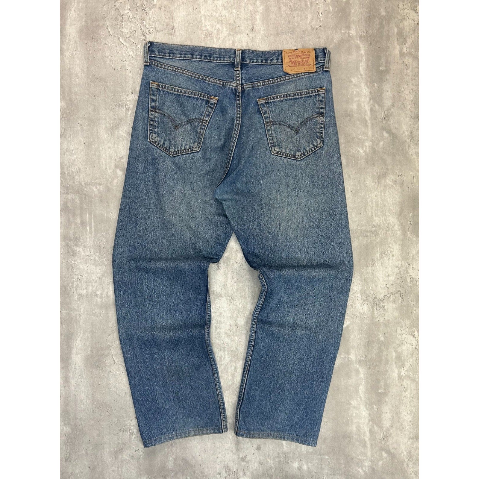 Vintage 90s Levis 590 Medium Wash Denim Pants Size 36 Blue