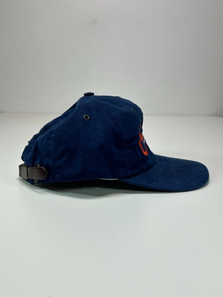 Vintage 90s Syracuse Orangemen NCAA Collegiate Spell Out Strapback Hat OSFA Blue