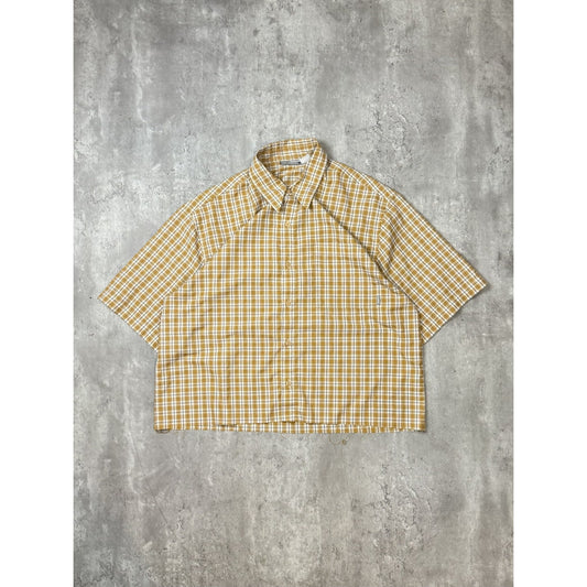 Vintage Rip Curl Plaid Reworked Cropped Short Sleeve Button Up Shirt Size Large