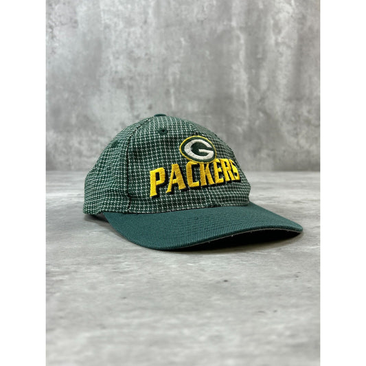 Vintage 90s Green Bay Packers NFL Embroidered Logo Athletics Strapback Hat OSFA
