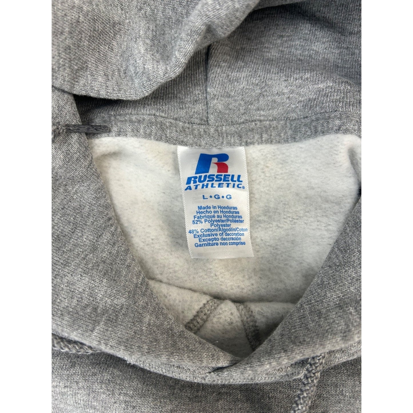 Vintage Russell Athletics Blank Pullover Hooded Sweatshirt Size Large Gray