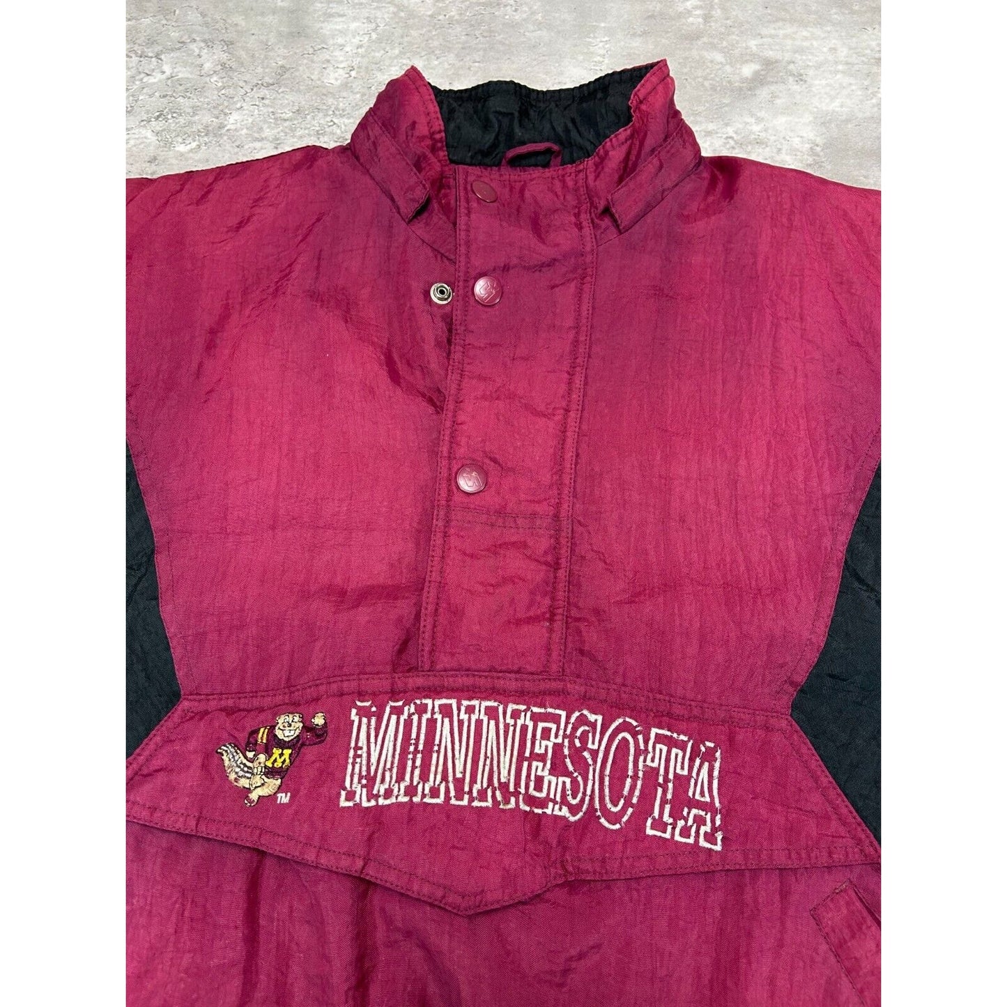 Vintage 90s Minnesota Golden Gophers NCAA Insulated Starter Jacket Size Large