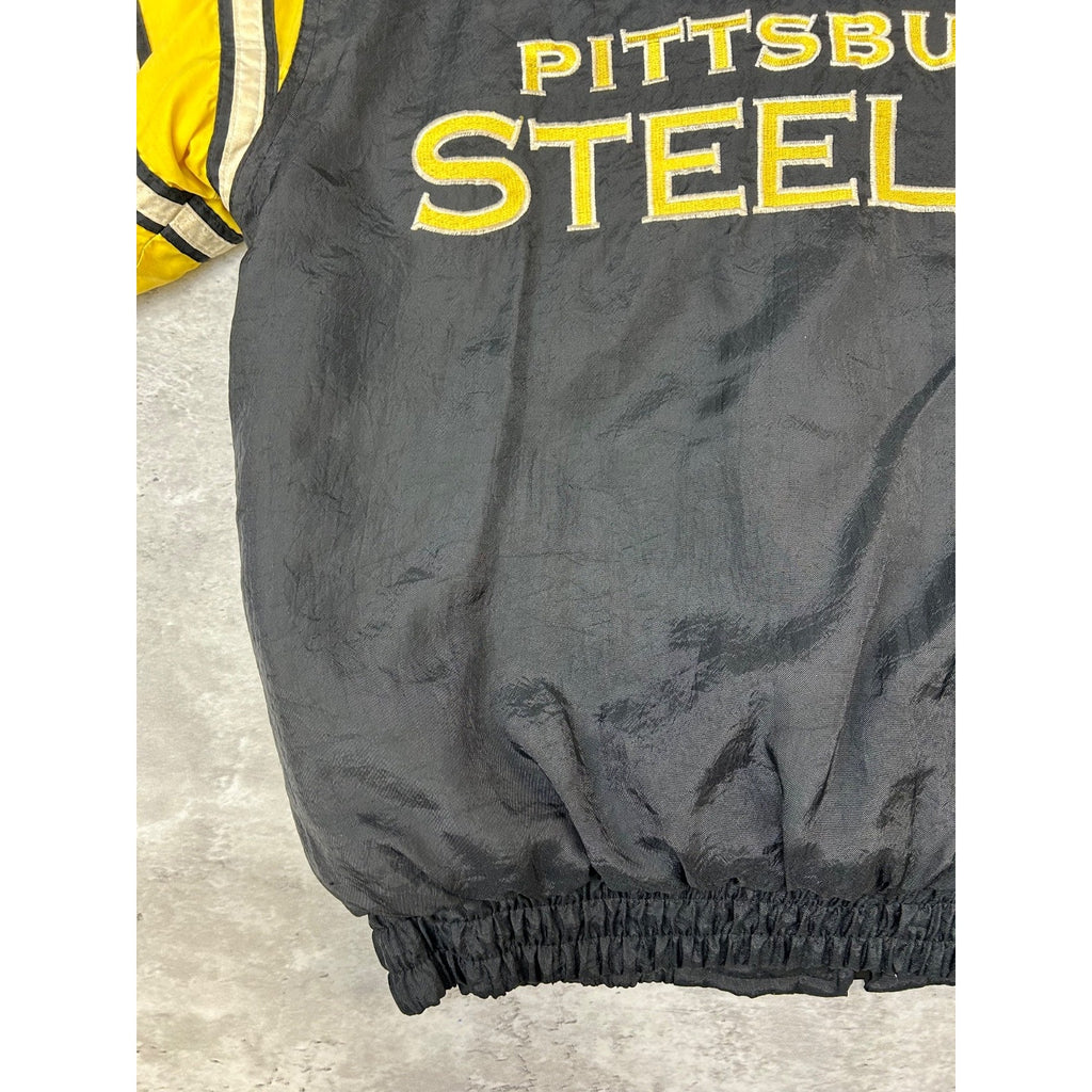 Vintage 90s Pittsburgh Steelers NFL Insulated Full Zip Jacket Size Medium