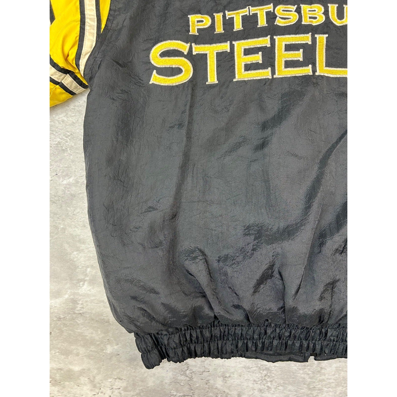 Vintage 90s Pittsburgh Steelers NFL Insulated Full Zip Jacket Size Medium