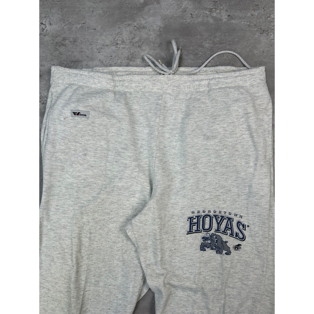 Vintage 90s Georgetown Hoyas NCAA Graphic Sweat Pants Size 2XL Gray