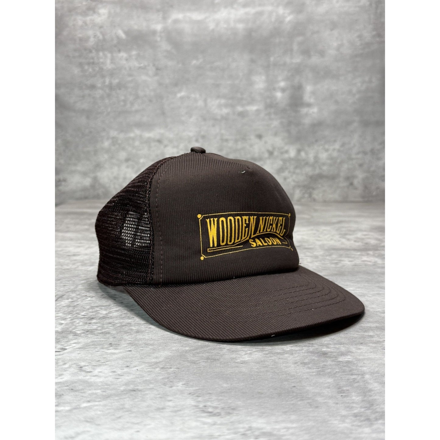 Vintage 80s/90s Wooden Nickel Saloon Embroidered Trucker Snapback Hat OSFA