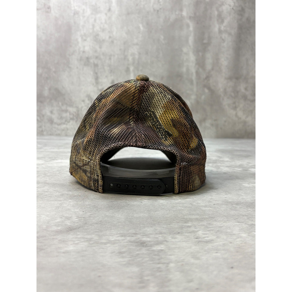 Vintage Cabelas Embroidered Advantage Timber Camo Hunting Snapback Hat OSFA