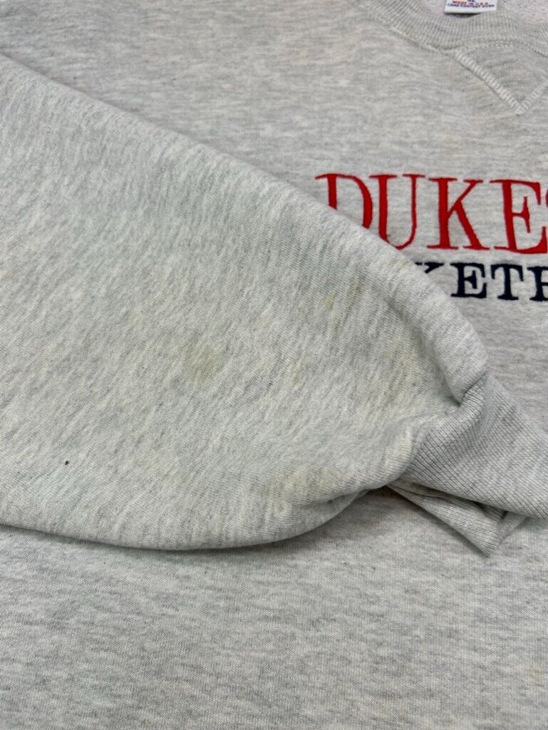 Vintage 90s Dukes Basketball Collegiate Embroidered Spellout Sweatshirt Size XL