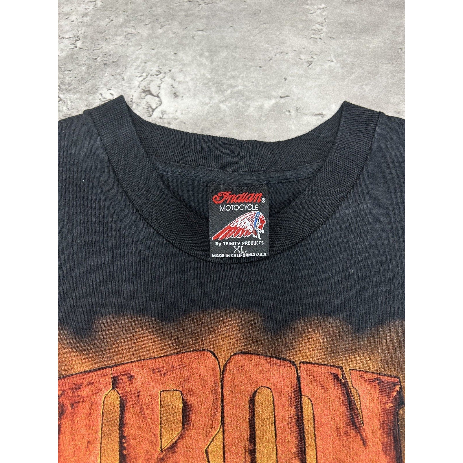 Vintage 1994 Indian Motorcycles Iron Redskin Motorcycle Graphic T-Shirt Sz XL