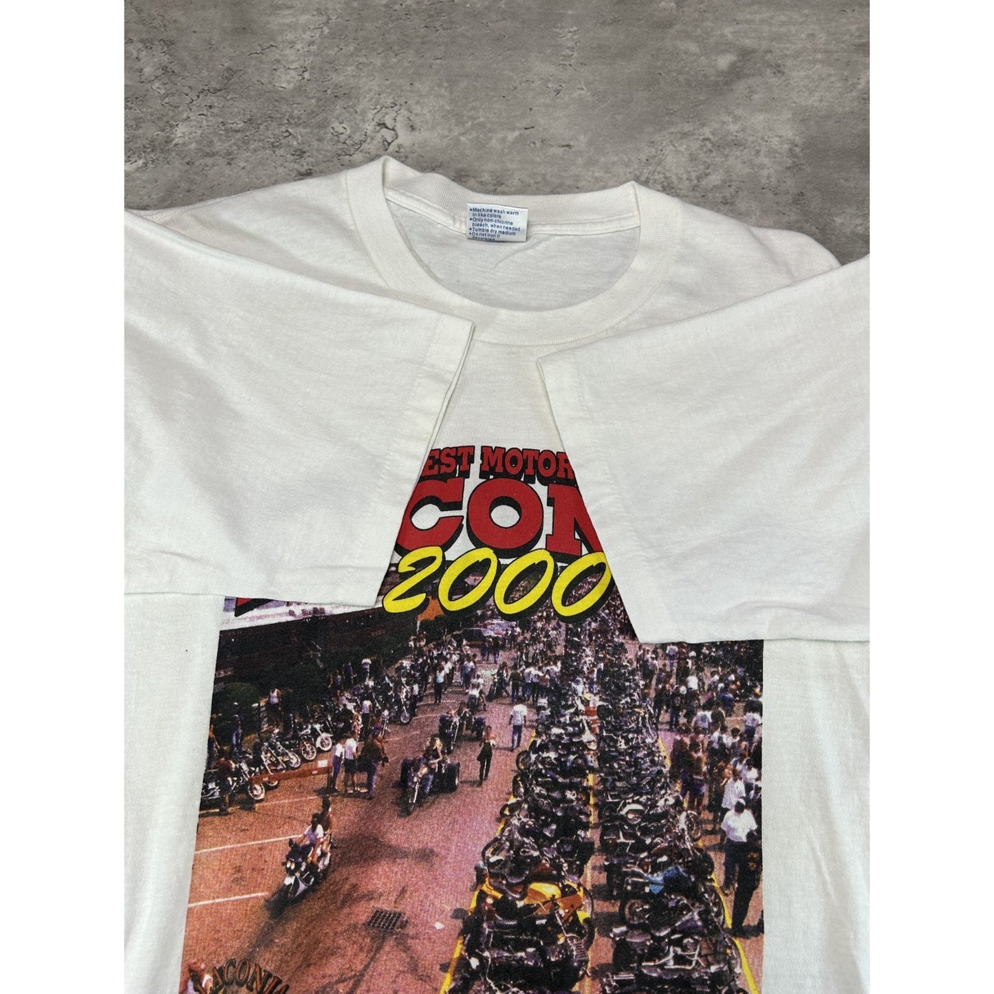 Vintage 2000 Laconia Motorcycle Event 77th Anniversary Graphic T-Shirt Sz Large