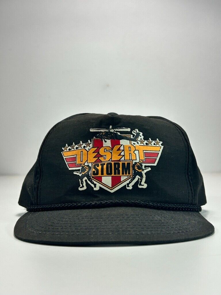 Vintage 90s Operation Desert Storm US Military Graphic Snapback Hat OSFA