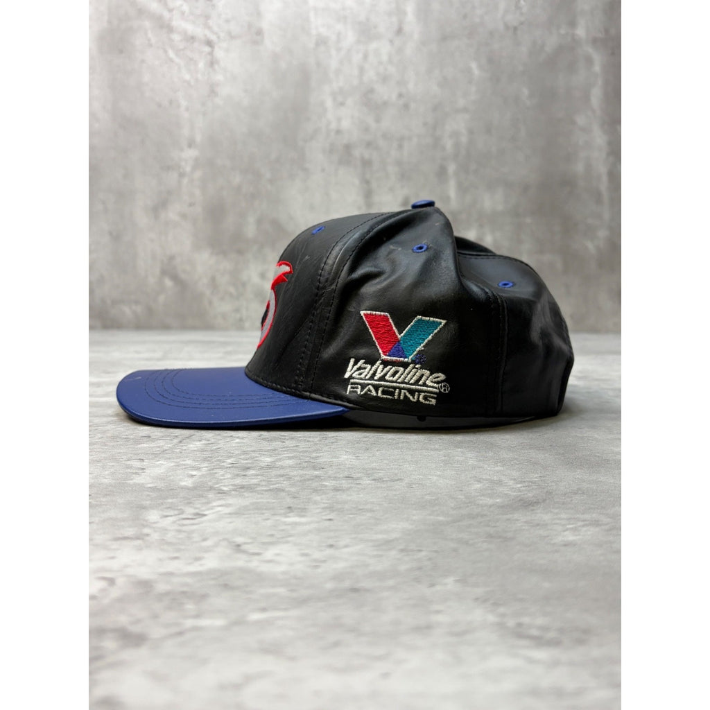 Vintage Mark Martin #6 Nascar Valvoline Racing Leather Strapback Hat OSFA