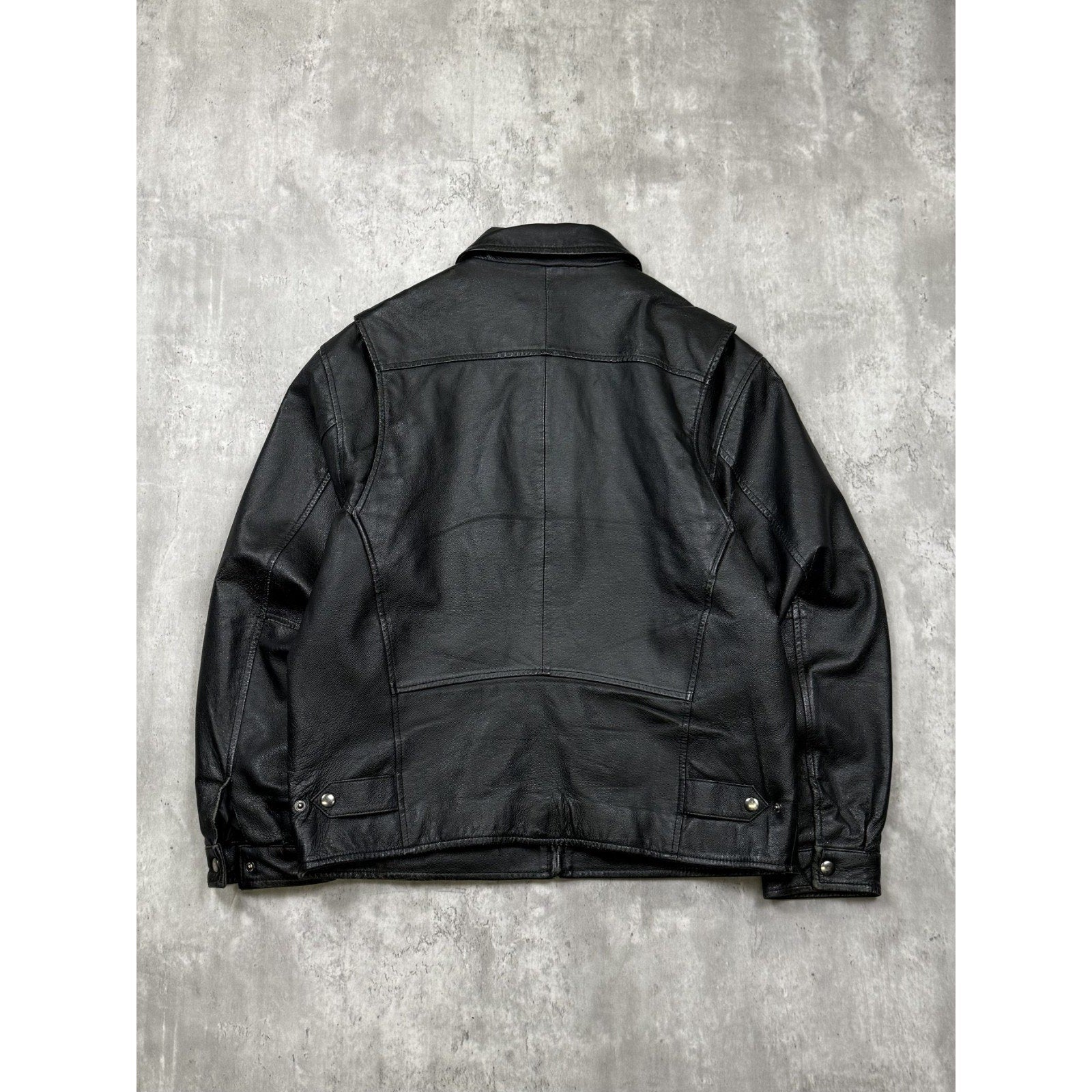 Vintage St. Johns Bay Full Zip Black Leather Jacket Size Medium