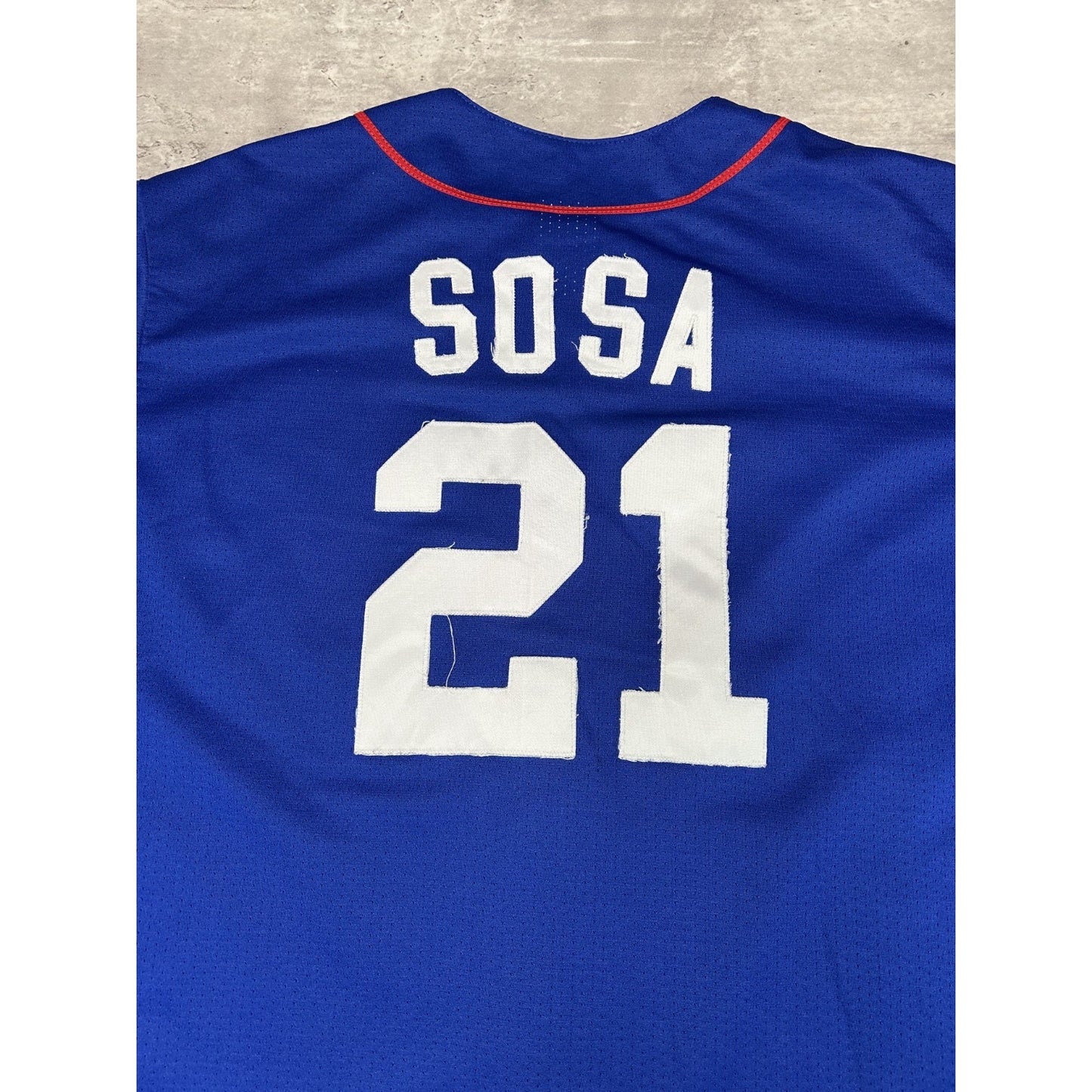 Vintage Sammy Sosa #21 Chicago Cubs MLB Stitched Majestic Jersey Size 2XL Blue