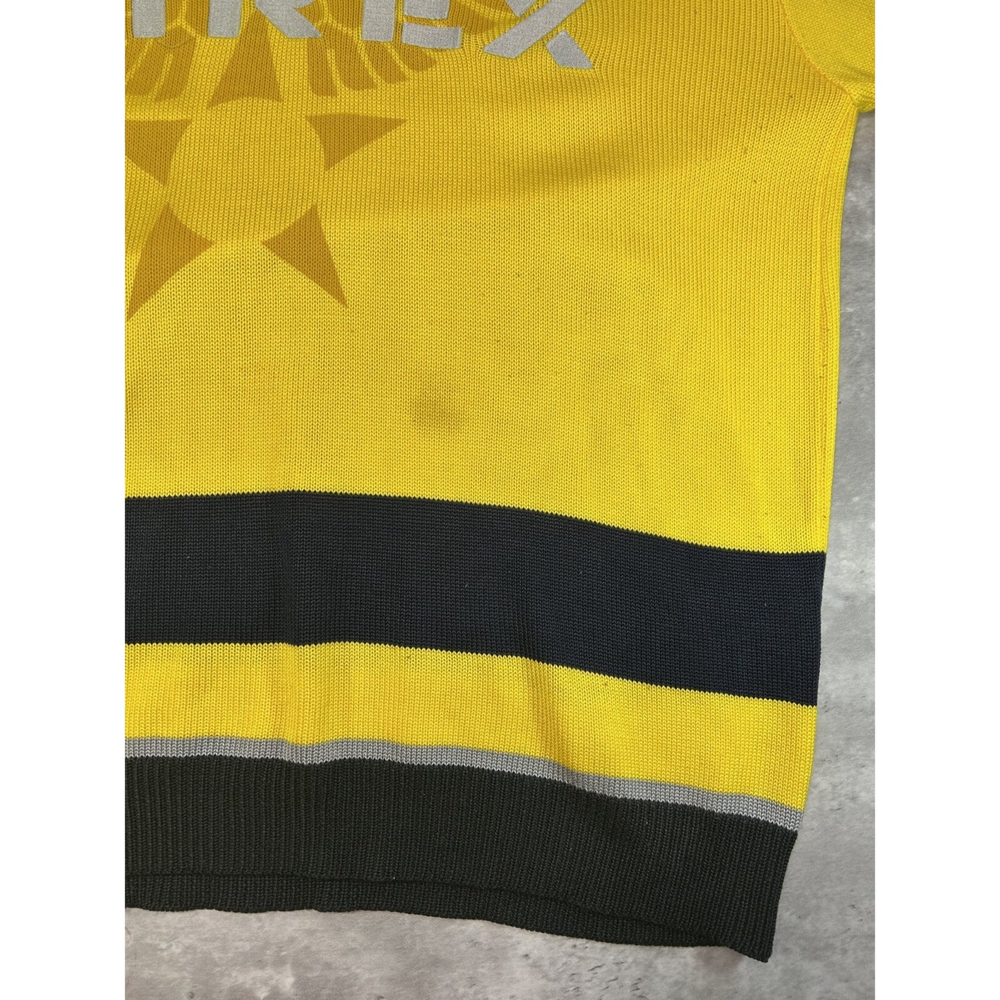 Vintage 90s Avirex Embroidered Spellout Pullover Knit Sweater Size XXL Yellow